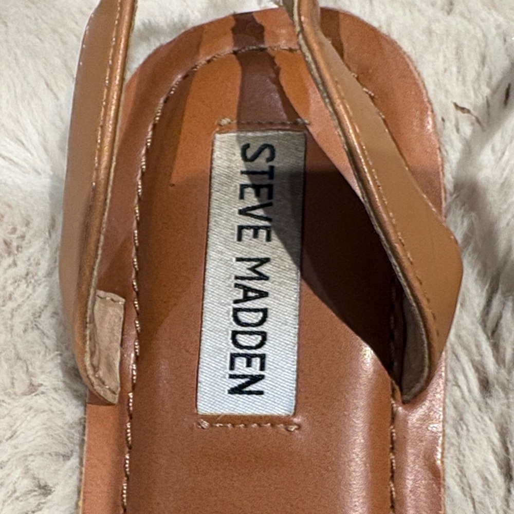 Steve Madden Tan Jeweled Slingback Sandals with Multicolor Crystals - Picture 2 of 4